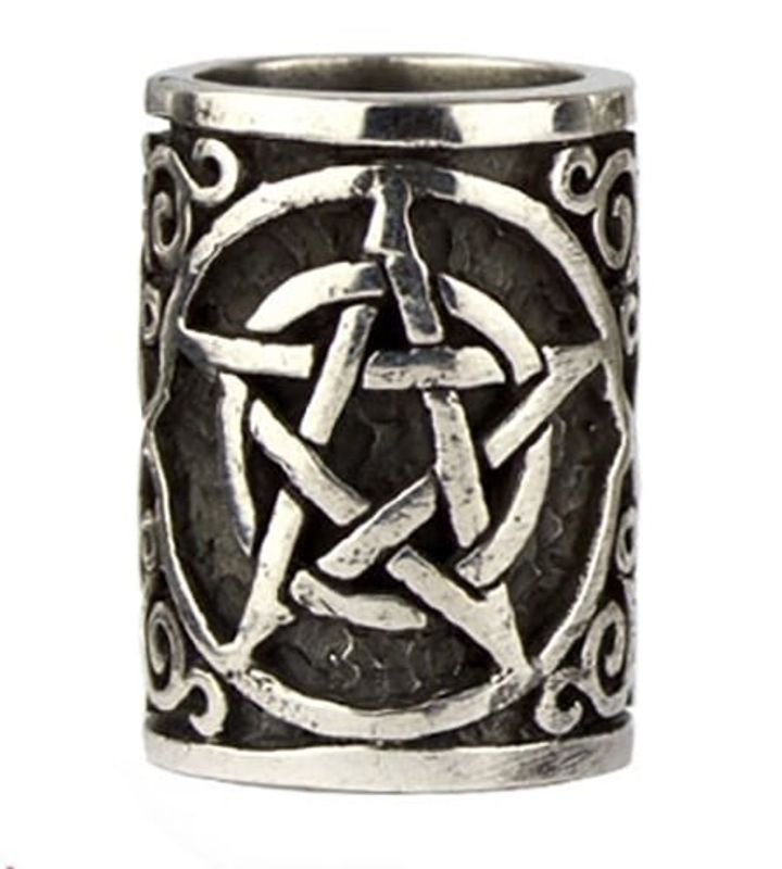 Pentagram hår og skæg perle 925 sølv