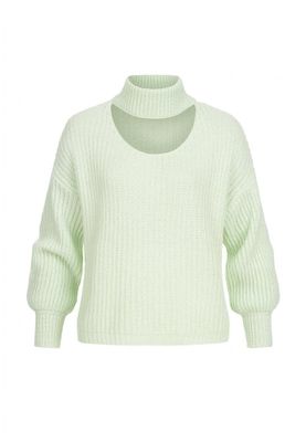Mint pullover med opretstående krave og V-udskæring