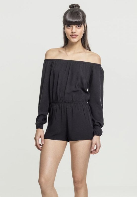 Langærmet jumpsuit med korte bukser