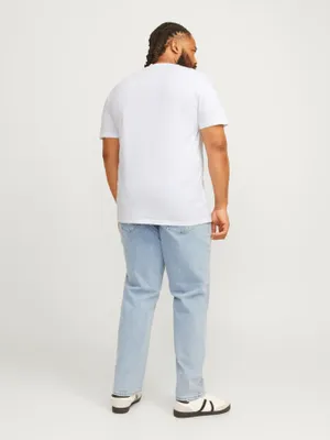 Jack & Jones Plus Size T-shirt med logotryck – Vit