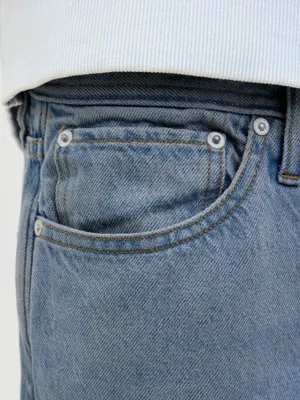 Klassiska Jeansshorts i Blå Denim för män