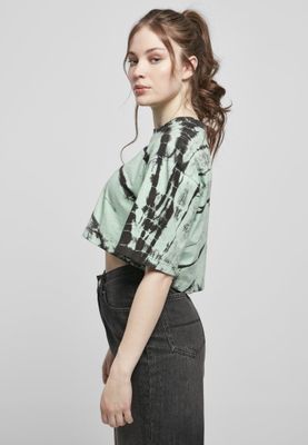 Kort t-shirt oversize og batikmønster