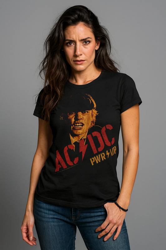 AC/DC Angus Young PWR-UP Girly Tee