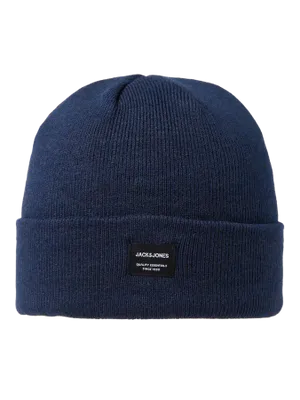 Mörkblå ribbstickad mössa Jack & Jones