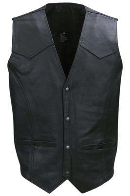 Black leather vest for men