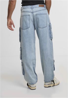 Multi Pocket Denim Cargo Byxor