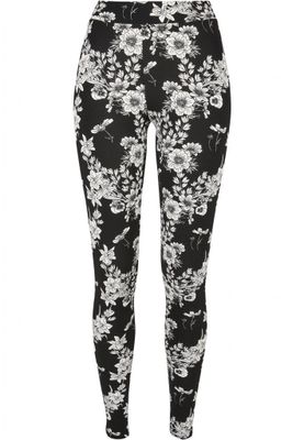 Black flower leggings