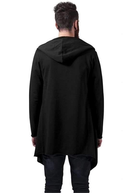 Lång cardigan med huva herr