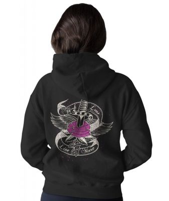 Think less live more ziphoodie ladies