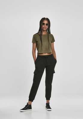 Ribbed short t-shirt ladies