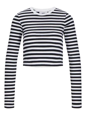 Långärmad randig magtröja dam