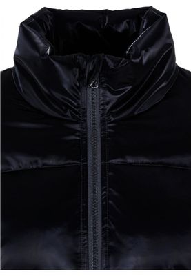Glossy puffer jacket lady shark skin