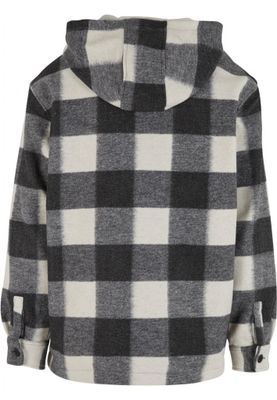 Checked jacket with hood for men