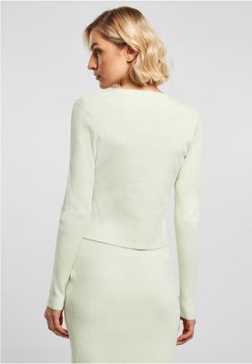 Ladies Short Rib Knit Cardigan