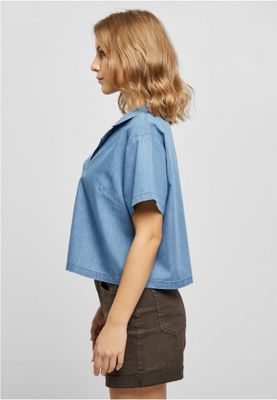 Thin denim shirt for women