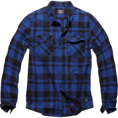 Blue herringbone flannel shirt men