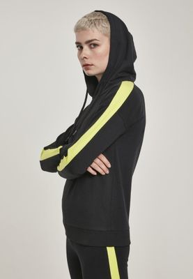 Sort hættejakke med neonfarvet stribe lady