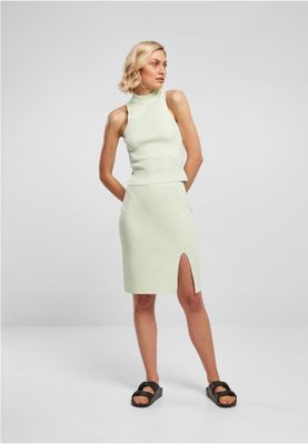 Ladies Short Rib Knit Turtleneck Top