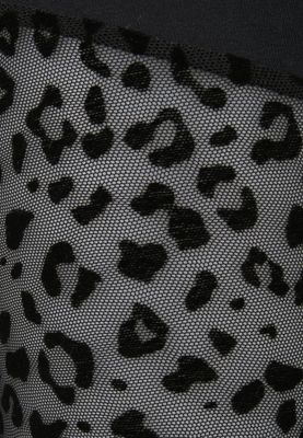Black leggings with lace in leopard pattern