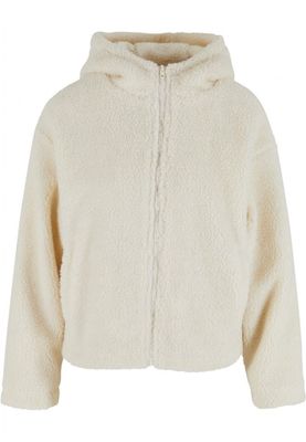 Women's short teddy jacket with hood