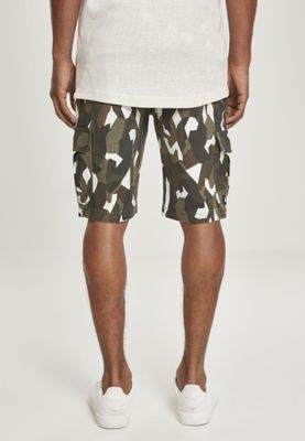 Geometric camo cargo shorts