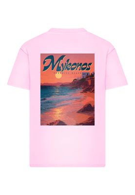 T-shirt i bomullsjersey med mykonos Mood – softpink