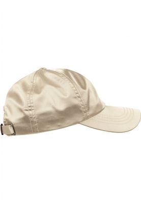 Low profile cap in satin fabric