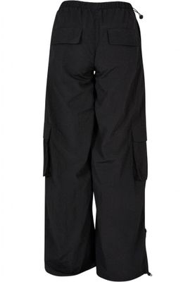 Wide nylon cargo pants for women