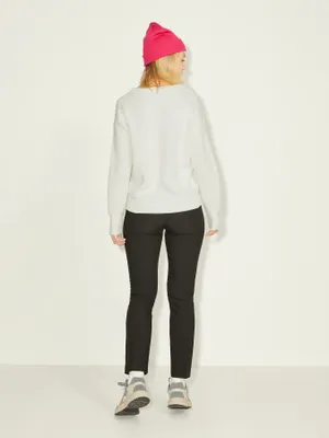 Rundhalsad stickad tröja loose fit