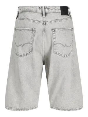 Högmidjade stonewash jeansshorts för män