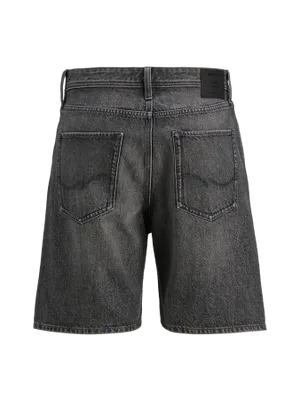 Svarta stonewash shorts för män