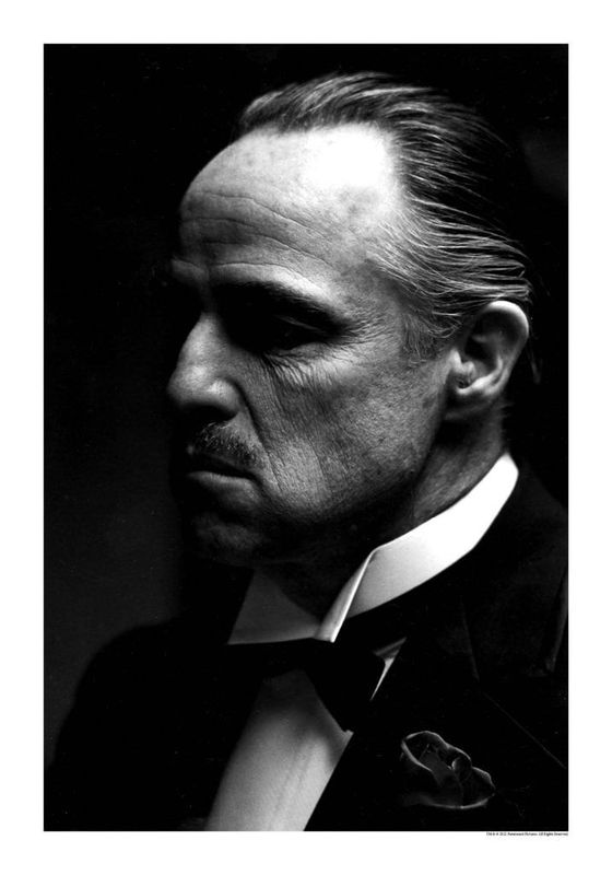 Marlon Brando - Godfather BW Photo Poster