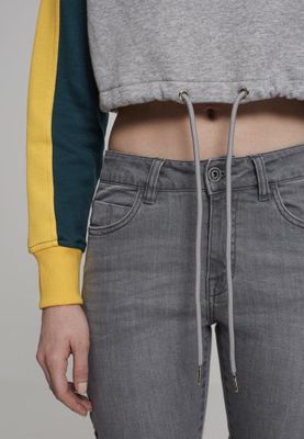 Short sweater with long arms and drawstring ladies