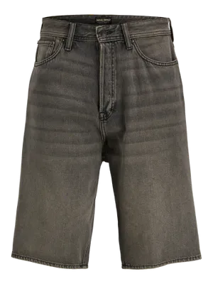 Klassiska svarta jeansshorts med fem fickor