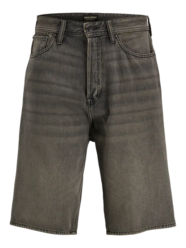 Klassiska svarta jeansshorts med fem fickor