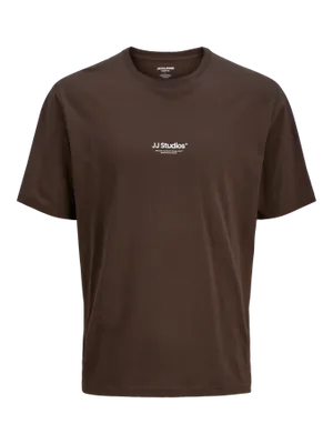 Brun T-shirt med liten logga – Jack & Jones Plus Size