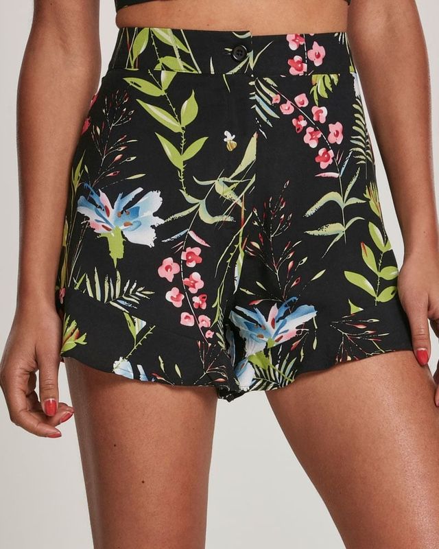 Blomster shorts dame