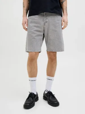 Grå baggy jeansshorts herr