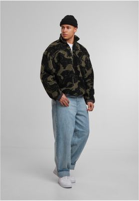 Kamouflage mönster Oversized Pattern Teddy Jacka – oliveswirl