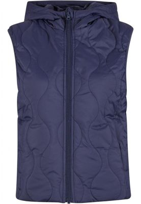Women's lightweight quilted vest with hood