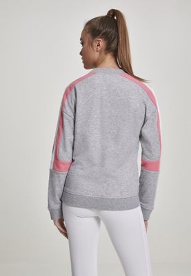 Grå sweatshirt med rosa arm dam