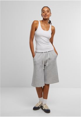 Långa mjukisshorts för dam – ljusgrå melerad