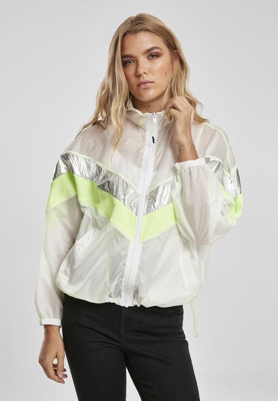 Windbreaker with silver and lime lady