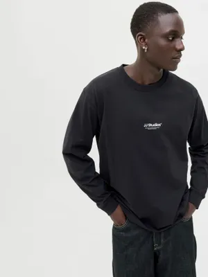 Avslappnad T-shirt med Långa Ärmar