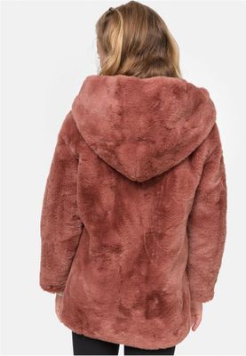 Fur coat dark pink kids