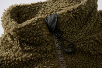 Vest in teddy fleece - olive