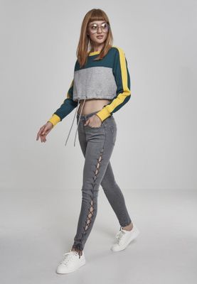 Short sweater with long arms and drawstring ladies