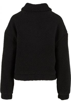 Fluffy jacket women's trendy button closure