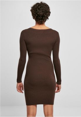Ribbed dress with long sleeves