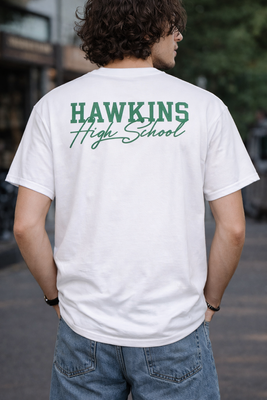 Stranger Things Hawkins Tigers Oversize Tee - Vit